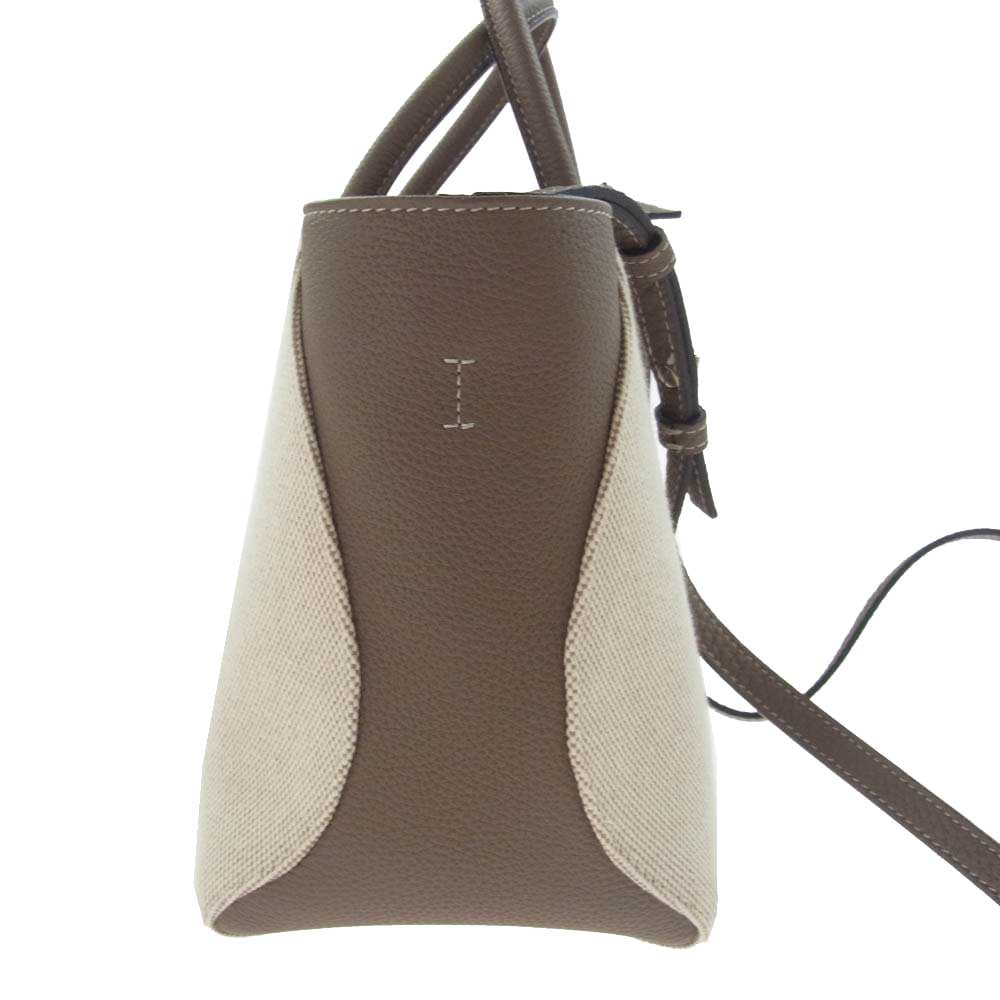 BONAVENTURA ボナベンチュラ Canvas Mia Tote Bag  2WAY ミニ トート バッグ ベージュ系【美品】【中古】