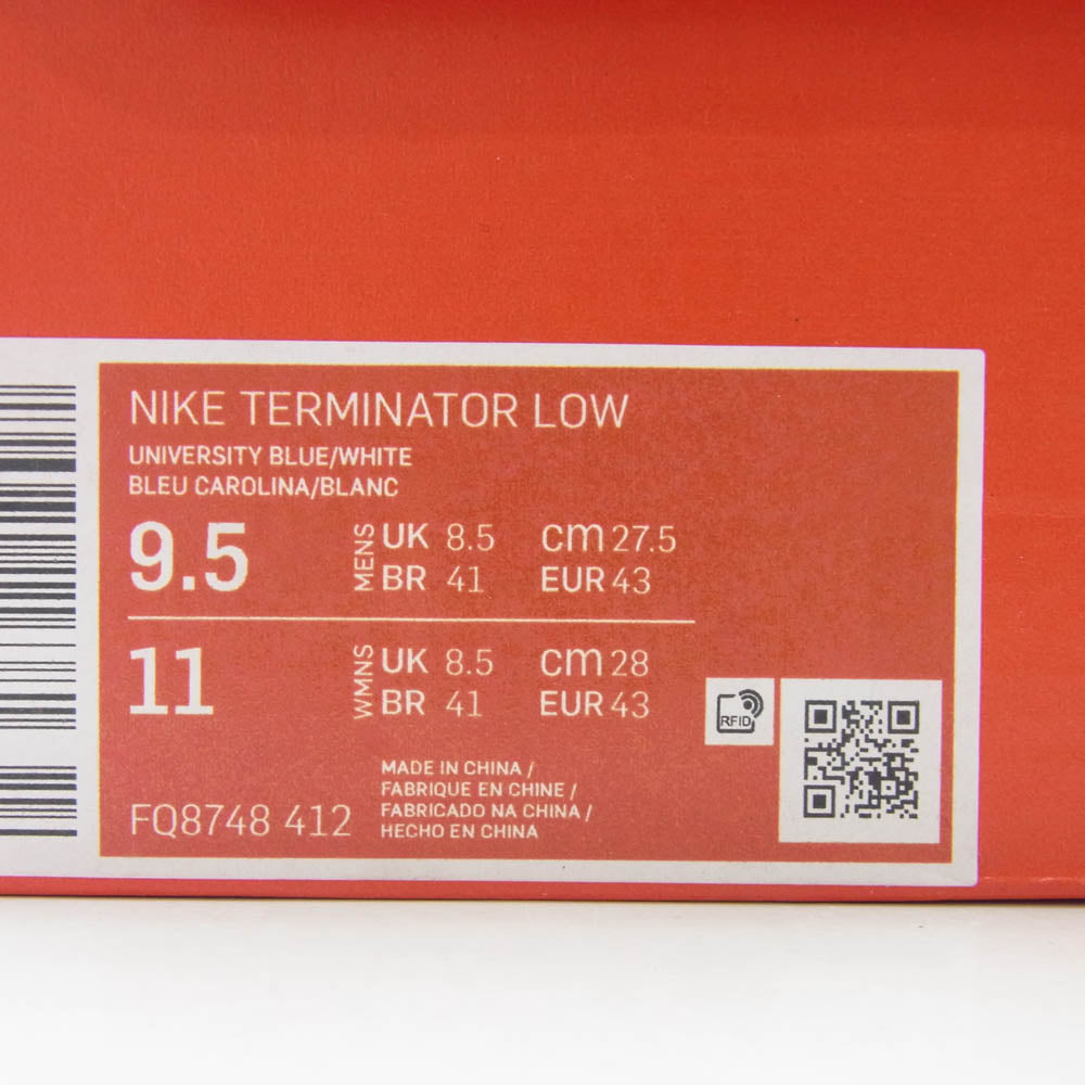 NIKE ナイキ FQ8748-412 terminator low University Blue ターミネーター ロー ユニバーシティブルー スニーカー ライトブルー系 ホワイト系 27.5cm【新古品】【未使用】【中古】