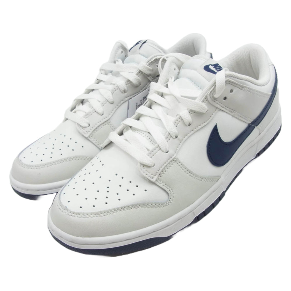 NIKE ナイキ DV0831-111 Dunk Low Retro Summit White Midnight Navy Platinum Tint ダンク ロー レトロ サミットホワイト ミッドナイトネイビープラチナムティント ホワイト系 ネイビー系 グレー系 28cm【新古品】【未使用】【中古】