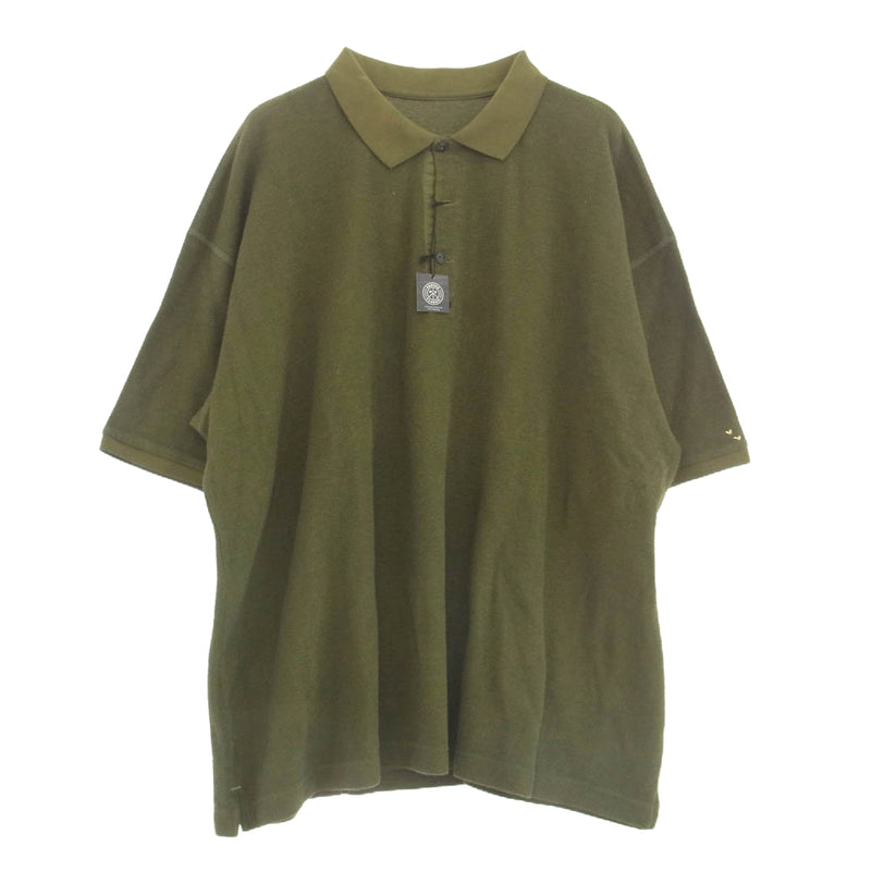 PORTER CLASSIC ポータークラシック PC-036-1874-52-4 SUMMER PILE POLO SHIRT サマー パイル 半袖 ポロシャツ カーキ系 4【新古品】【未使用】【中古】