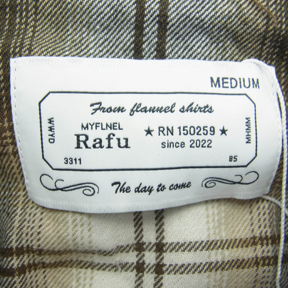ラフ Rafu002 western shirt ダメージ加工 ウエスタンシャツ チェック 長袖 シャツ マルチカラー系 M【新古品】【未使用】【中古】