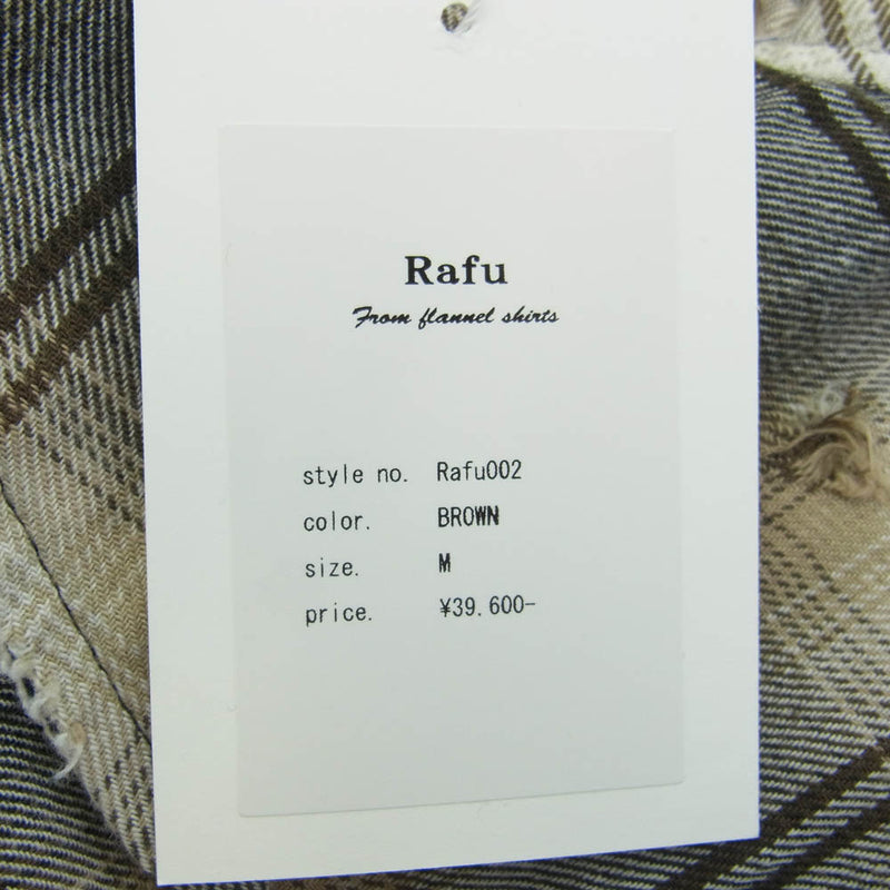 ラフ Rafu002 western shirt ダメージ加工 ウエスタンシャツ チェック 長袖 シャツ マルチカラー系 M【新古品】【未使用】【中古】