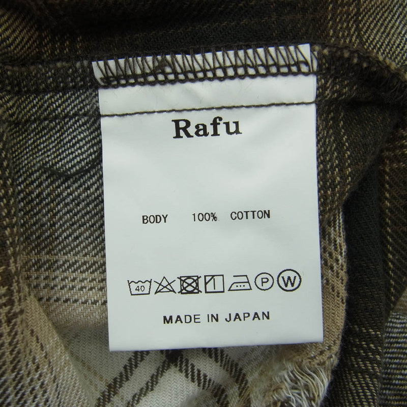 ラフ Rafu002 western shirt ダメージ加工 ウエスタンシャツ チェック 長袖 シャツ マルチカラー系 M【新古品】【未使用】【中古】