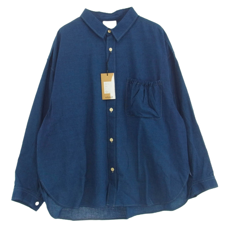 リフォメッド RESH-006 WRIST PATCH WIDE SHIRT CHAMBRAY リストパッチ ワイド シャンブレー シャツ ネイビー系 2【新古品】【未使用】【中古】