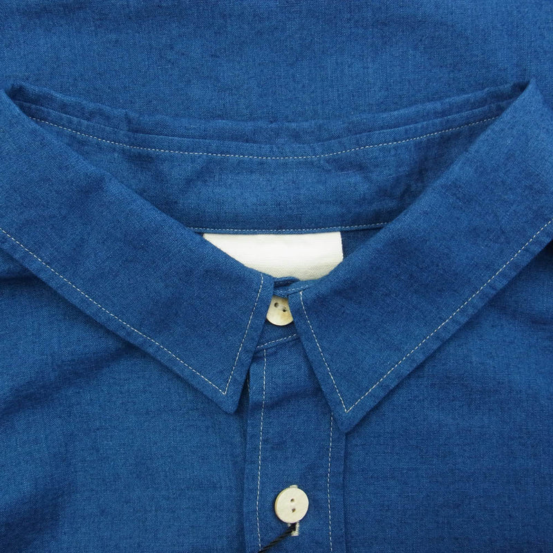 リフォメッド RESH-006 WRIST PATCH WIDE SHIRT CHAMBRAY リストパッチ ワイド シャンブレー シャツ ネイビー系 2【新古品】【未使用】【中古】