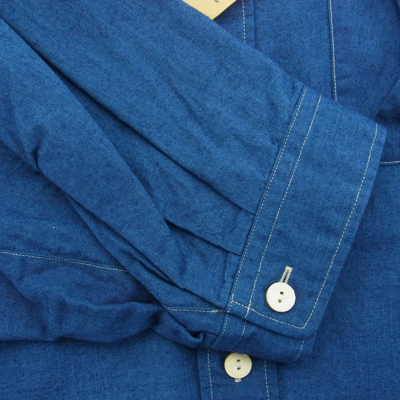 リフォメッド RESH-006 WRIST PATCH WIDE SHIRT CHAMBRAY リストパッチ ワイド シャンブレー シャツ ネイビー系 2【新古品】【未使用】【中古】