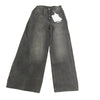 MAISON MARGIELA メゾンマルジェラ 24SS S62LB0163 MM6 エムエムシックス DENIM PANTS ワイド デニム パンツ 横開き ボタン止め ベルトドローコード ブラック系 グレー系 24【新古品】【未使用】【中古】