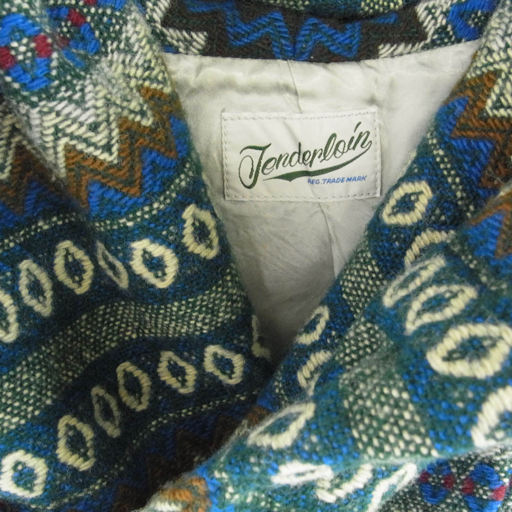 TENDERLOIN テンダーロイン T-NATIVE COAT ネイティブ コート ブルー系 グリーン系 XS【中古】