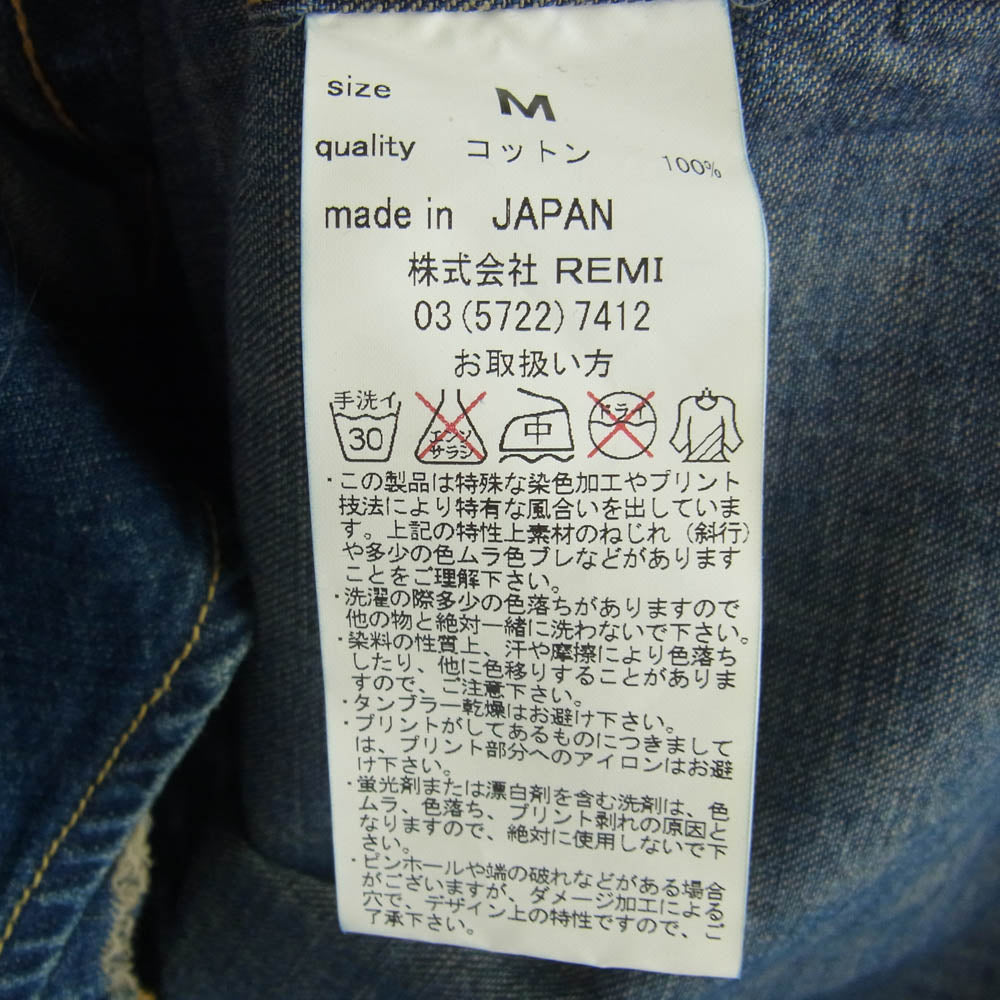 REMI RELIEF レミレリーフ デニム ウエスタン シャツ インディゴブルー系 M【中古】