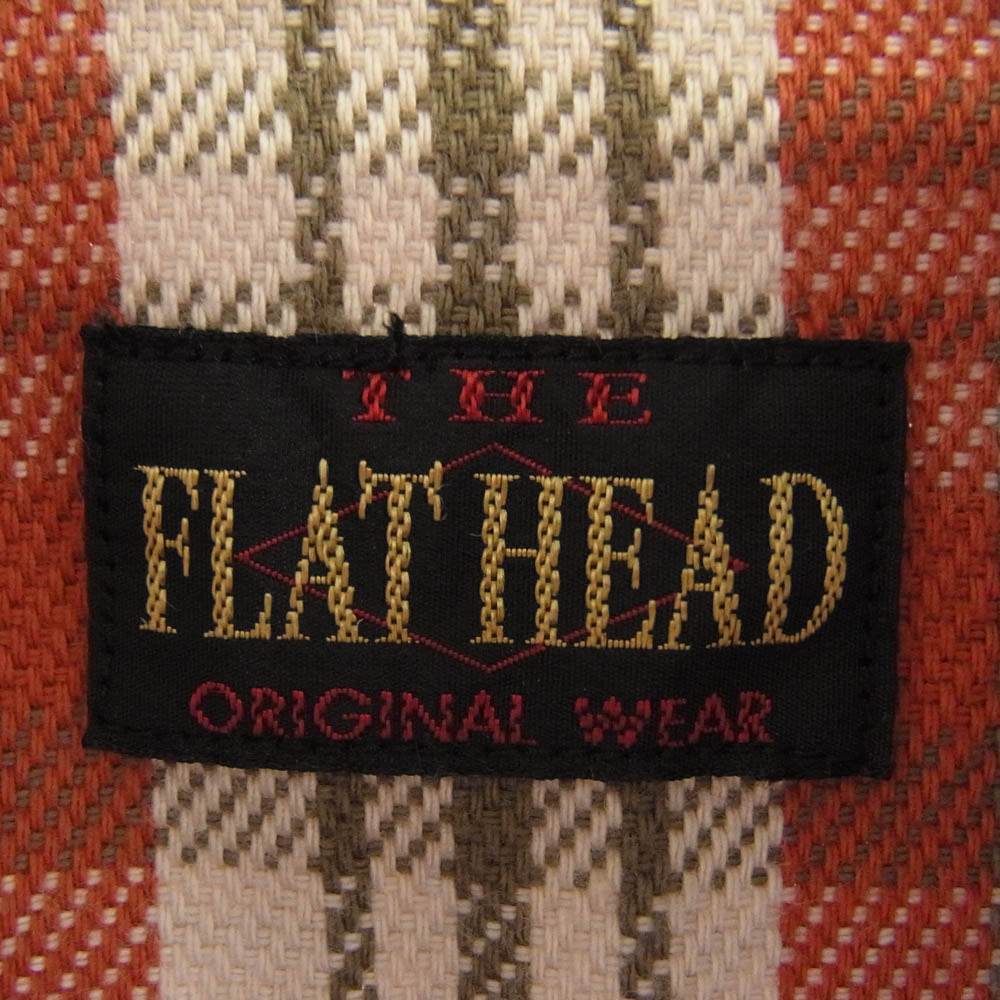 THE FLAT HEAD ザフラットヘッド ヘビーネル チェック シャツ レッド系 38【中古】
