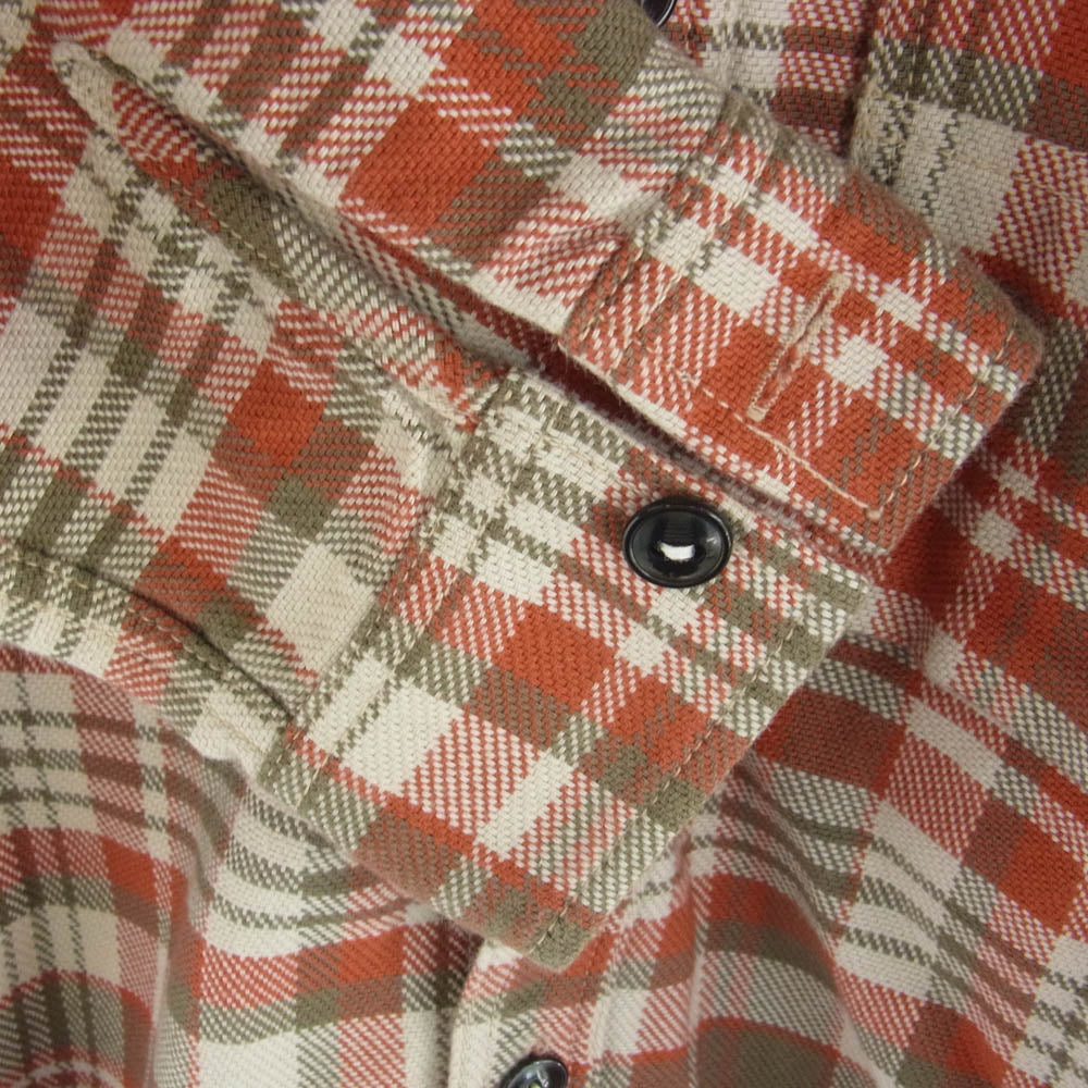 THE FLAT HEAD ザフラットヘッド ヘビーネル チェック シャツ レッド系 38【中古】
