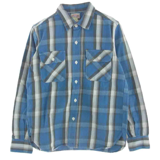 The REAL McCOY'S ザリアルマッコイズ JOE McCOY ジョーマッコイ 8HU ヘビーネル チェック シャツ グレー系 ブルー系 14【中古】