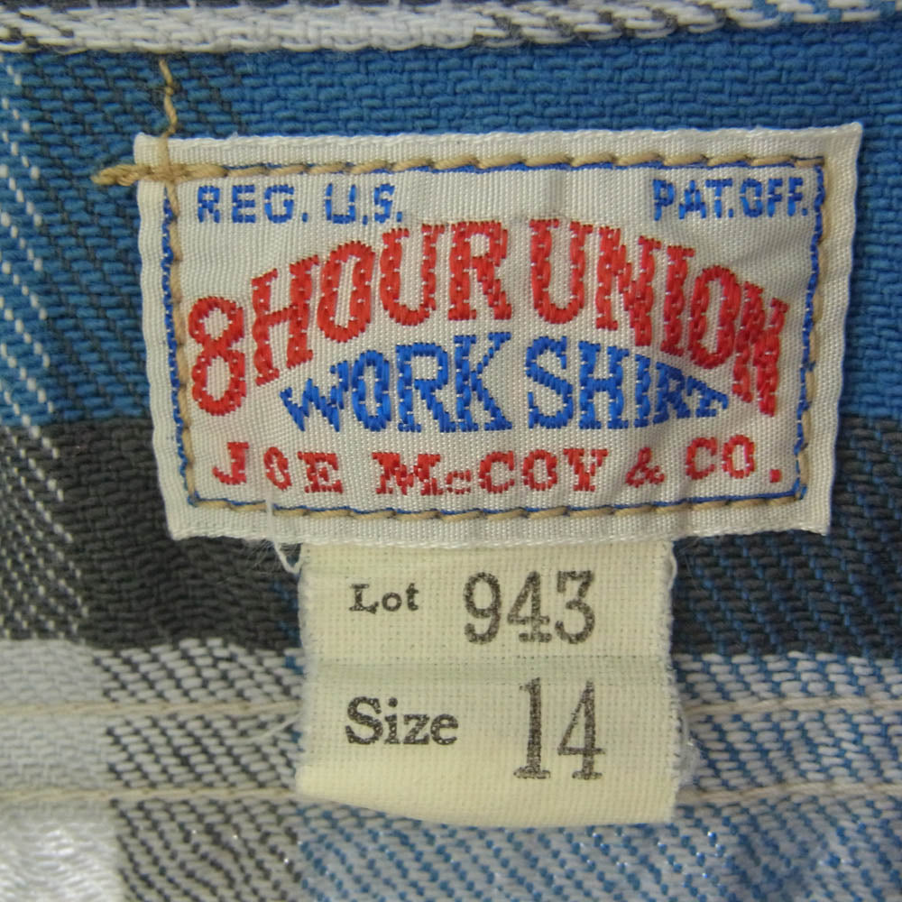 The REAL McCOY'S ザリアルマッコイズ JOE McCOY ジョーマッコイ 8HU ヘビーネル チェック シャツ グレー系 ブルー系 14【中古】