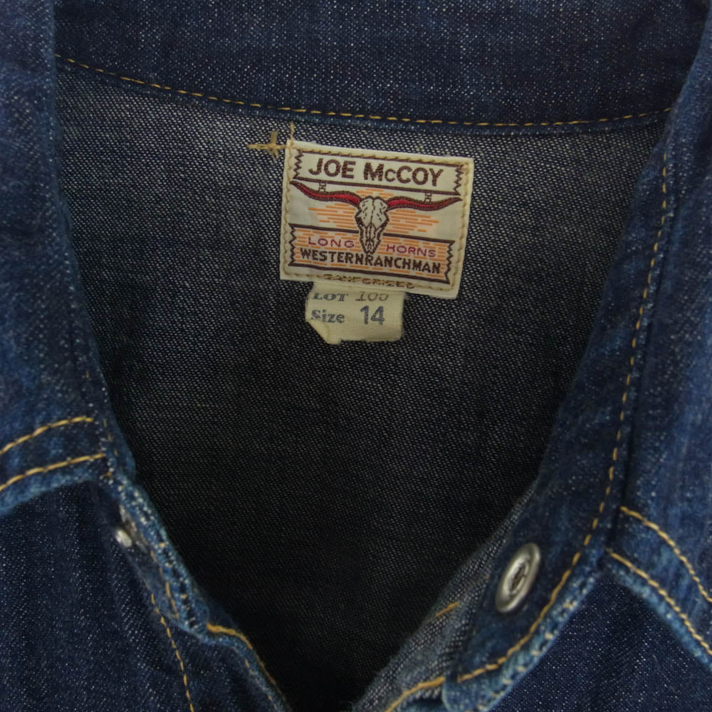 The REAL McCOY'S ザリアルマッコイズ JOE McCOY ジョーマッコイ デニム ウエスタン シャツ インディゴブルー系 14【中古】