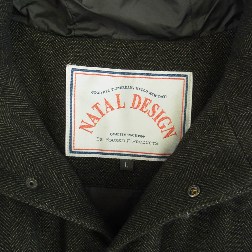 NATAL DESIGN ネイタルデザイン DUDE DOWN COAT ダウン コート ジャケット ブラック系 L【中古】
