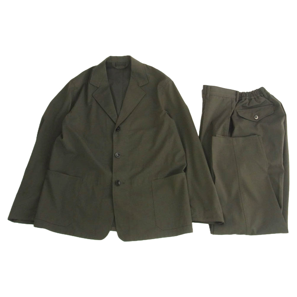 コロニー クロージング ウール 3B テーラードジャケット イージー スラックスパンツ セットアップ スーツ カーキ系 46【中古】