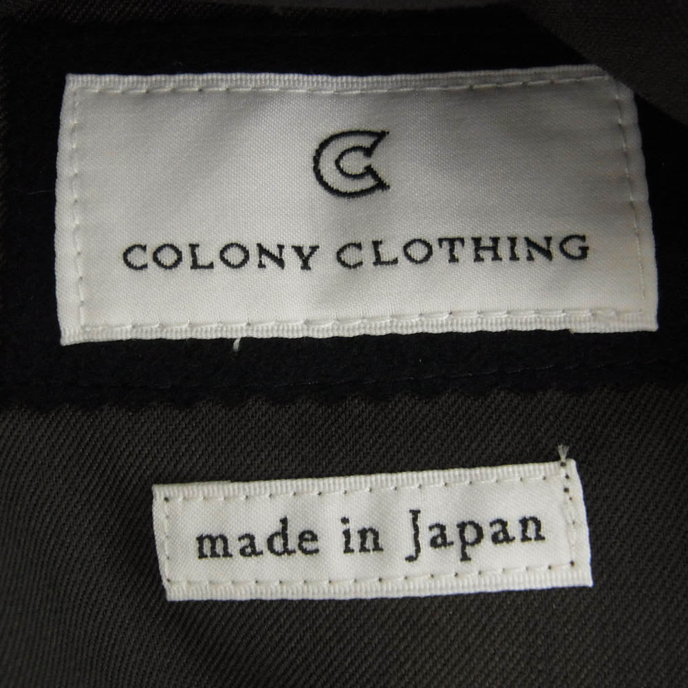 コロニー クロージング ウール 3B テーラードジャケット イージー スラックスパンツ セットアップ スーツ カーキ系 46【中古】