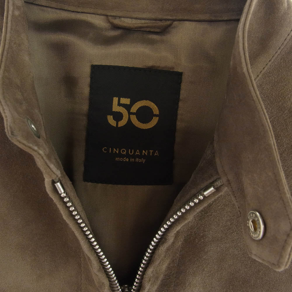 チンクワンタ チンクアンタ H502-1 STAND COLLAR SINGLE RIDERS スタンドカラー シングル ライダースジャケット ブラウン系 46【中古】