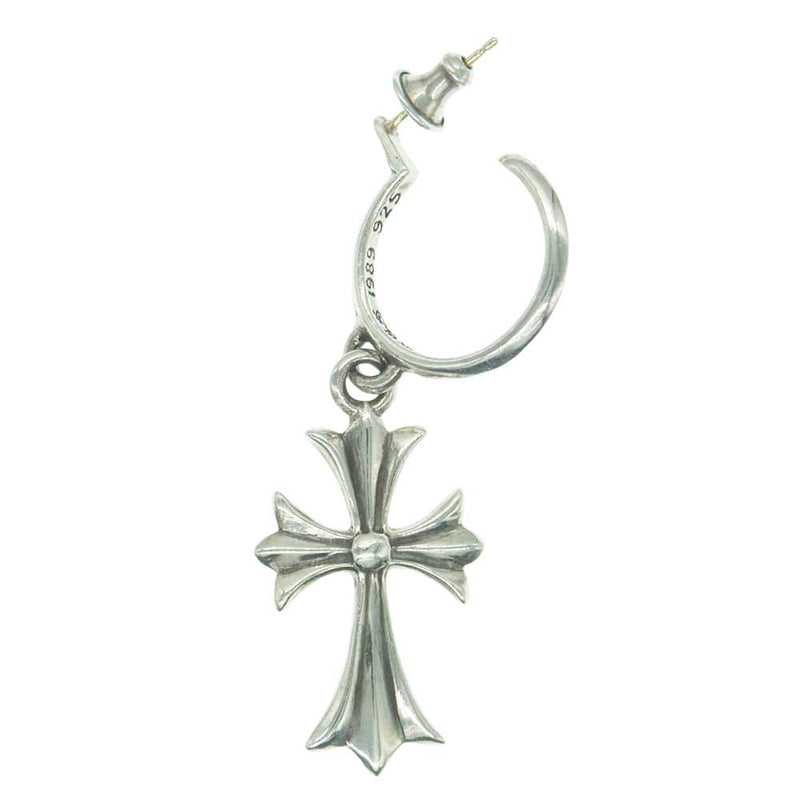 CHROME HEARTS クロムハーツ（原本無） TINY CH CROSS タイニーCHクロス フープ ピアス シルバー系【中古】