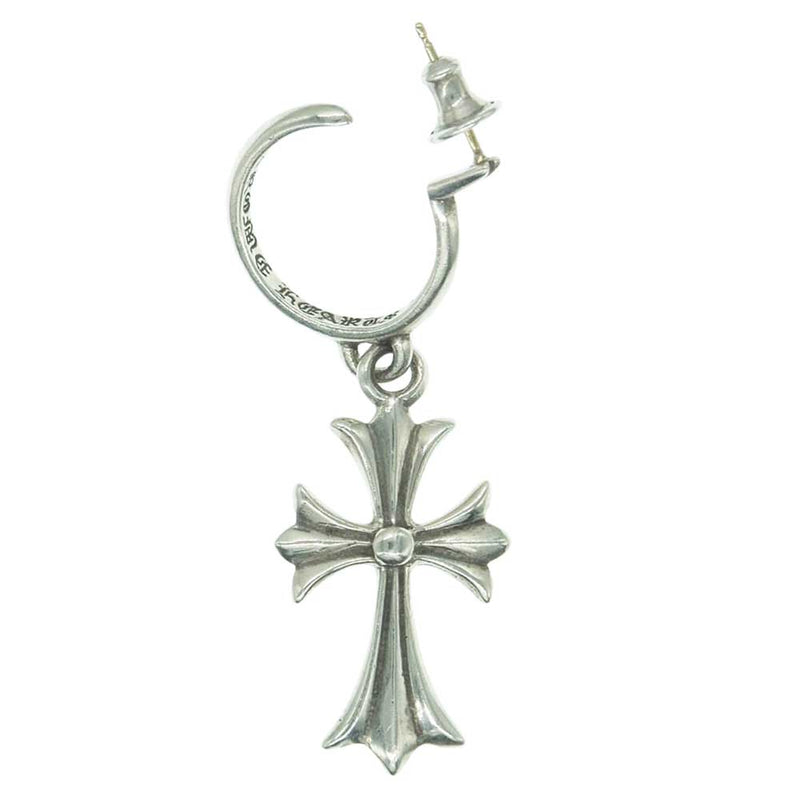 CHROME HEARTS クロムハーツ（原本無） TINY CH CROSS タイニーCHクロス フープ ピアス シルバー系【中古】