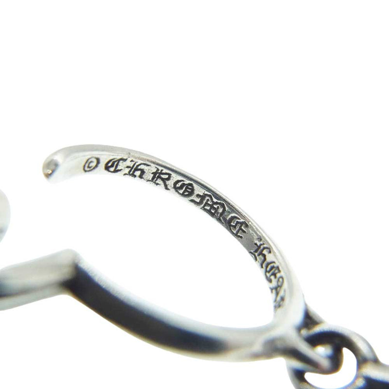 CHROME HEARTS クロムハーツ（原本無） TINY CH CROSS タイニーCHクロス フープ ピアス シルバー系【中古】