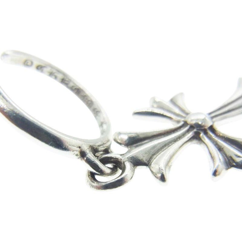 CHROME HEARTS クロムハーツ（原本無） TINY CH CROSS タイニーCHクロス フープ ピアス シルバー系【中古】