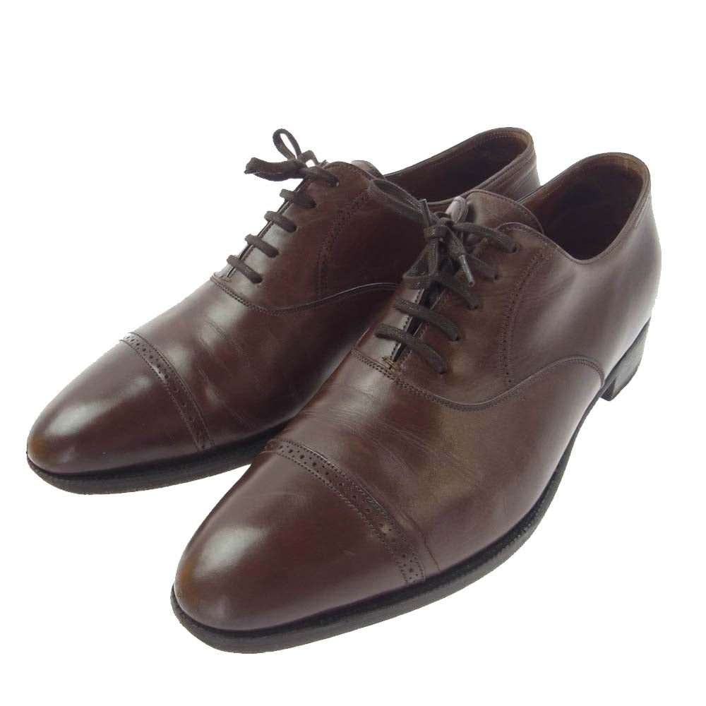 John Lobb ジョンロブ AVON エイボン パンチドキャップトゥ スエード ビジネス シューズ ブラウン系 7.5【中古】 John Lobb ジョンロブ AVON エイボン パンチドキャップトゥ スエード
