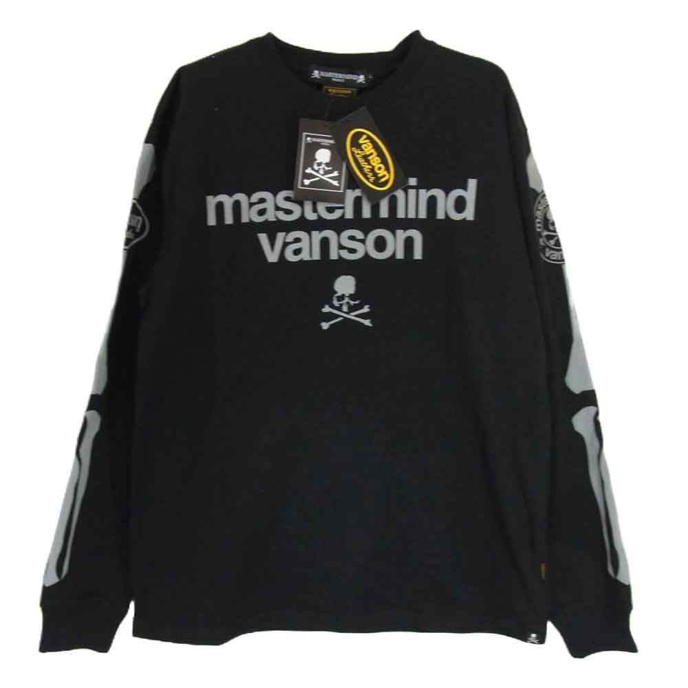mastermind JAPAN マスターマインドジャパン MMWV24A1003 VANSON BONE L/S TEE バンソン ボーンプリント ロゴプリント 長袖 Tシャツ ロンT ブラック系 L【新古品】【未使用】【中古】