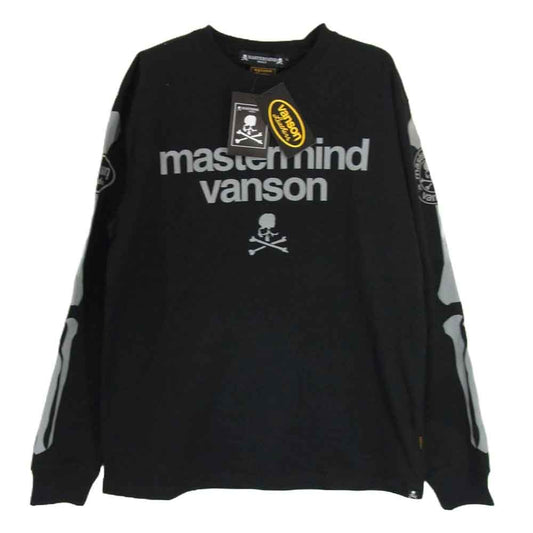 mastermind JAPAN マスターマインドジャパン MMWV24A1003 VANSON BONE L/S TEE バンソン ボーンプリント ロゴプリント 長袖 Tシャツ ロンT ブラック系 L【新古品】【未使用】【中古】