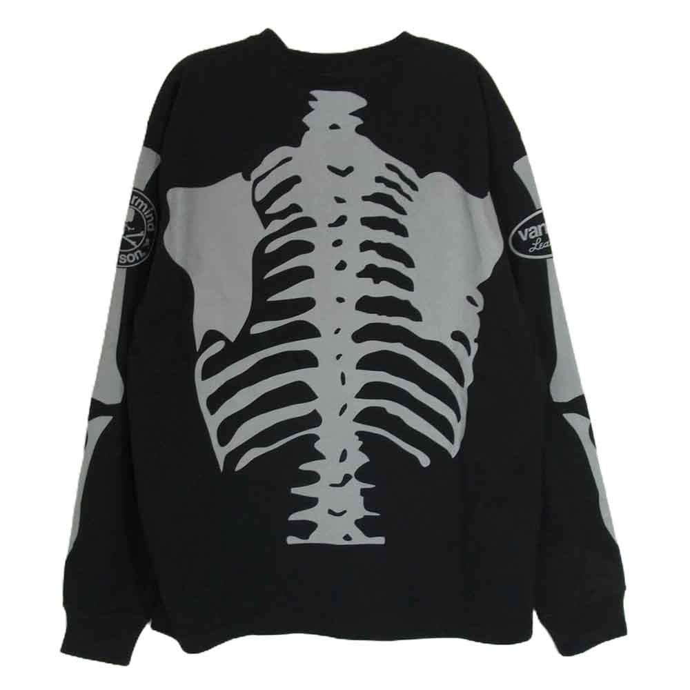 mastermind JAPAN マスターマインドジャパン MMWV24A1003 VANSON BONE L/S TEE バンソン ボーンプリント ロゴプリント 長袖 Tシャツ ロンT ブラック系 L【新古品】【未使用】【中古】
