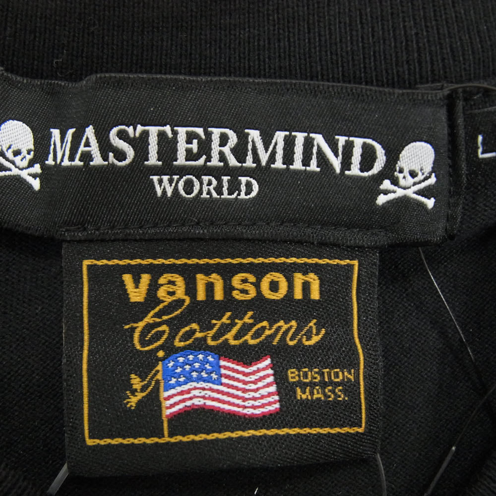 mastermind JAPAN マスターマインドジャパン MMWV24A1003 VANSON BONE L/S TEE バンソン ボーンプリント ロゴプリント 長袖 Tシャツ ロンT ブラック系 L【新古品】【未使用】【中古】