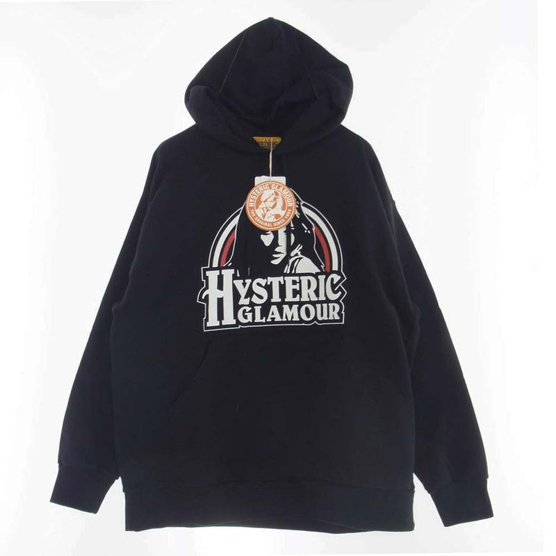 HYSTERIC GLAMOUR ヒステリックグラマー 24AW 01243CF01 SUNSET NY サンセット ニューヨーク ガールプリント オーバーサイズ パーカー フーディ ブラック系 フリー【新古品】【未使用】【中古】