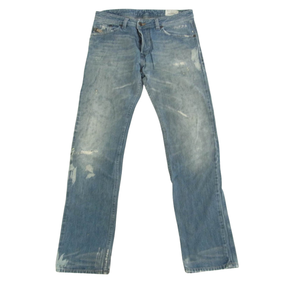 DIESEL ディーゼル DARRONレザーパッチ付 デニム パンツ インディゴブルー系 w30【中古】