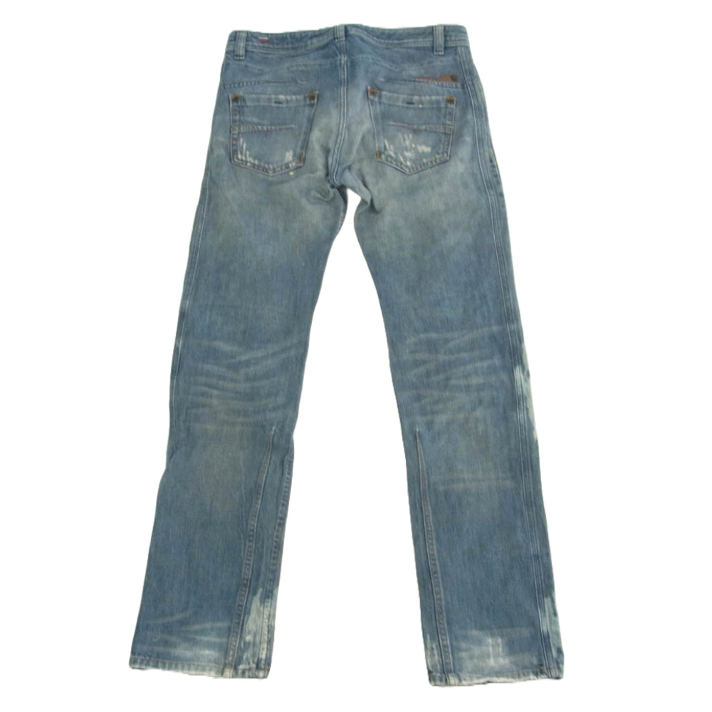 DIESEL ディーゼル DARRONレザーパッチ付 デニム パンツ インディゴブルー系 w30【中古】