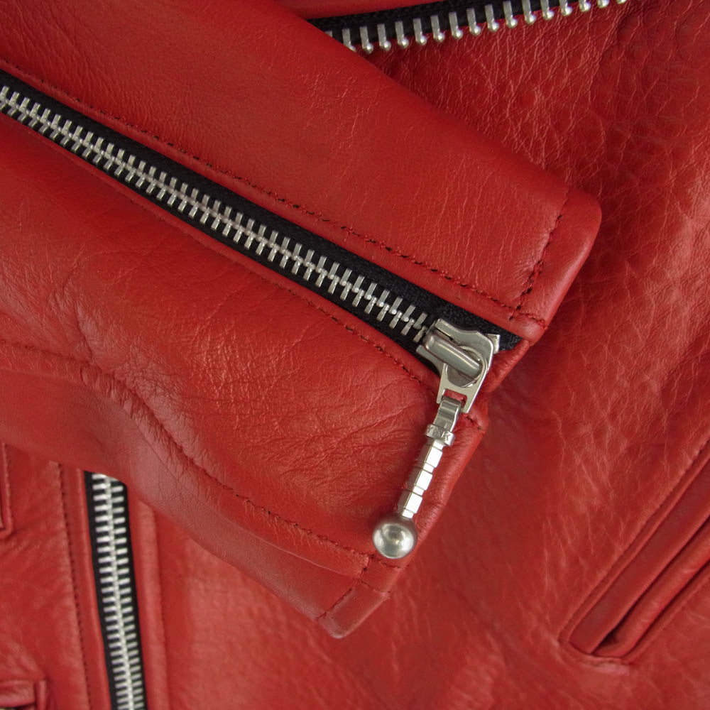 アールビーシー レザー ダブル ライダース ジャケット レッド系 40【中古】