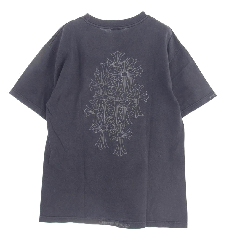 CHROME HEARTS クロムハーツ（原本無） 1ポケット バック セメタリー クロス プリント 半袖 Tシャツ 墨黒 ブラック系 M【中古】