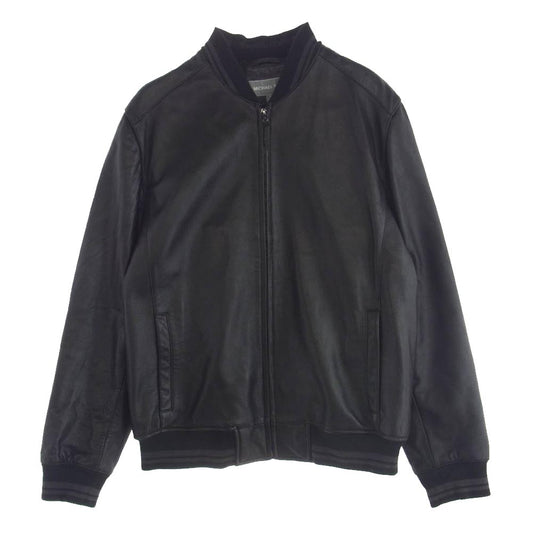 Michael Kors マイケルコース MC56500 ラム レザー ボンバー ジャケット 羊革 ブラック系 L【中古】