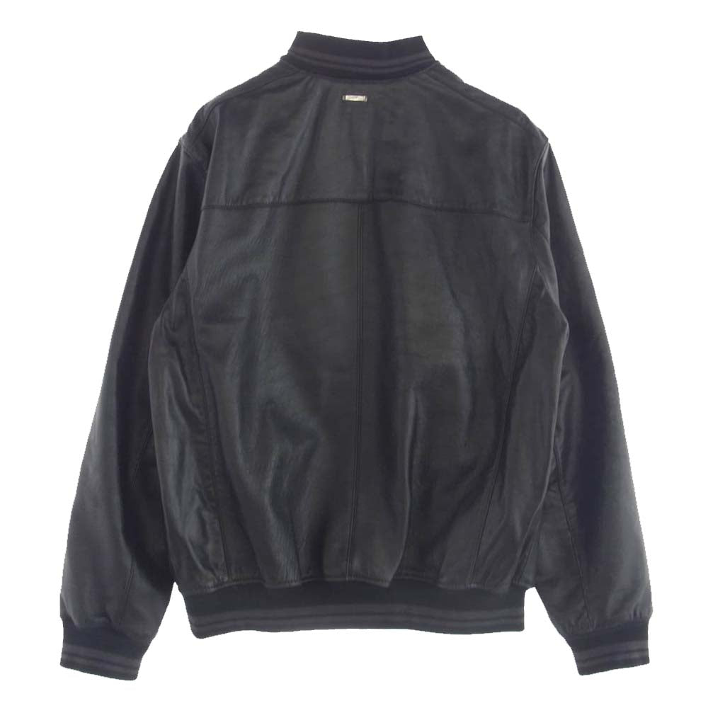 Michael Kors マイケルコース MC56500 ラム レザー ボンバー ジャケット 羊革 ブラック系 L【中古】