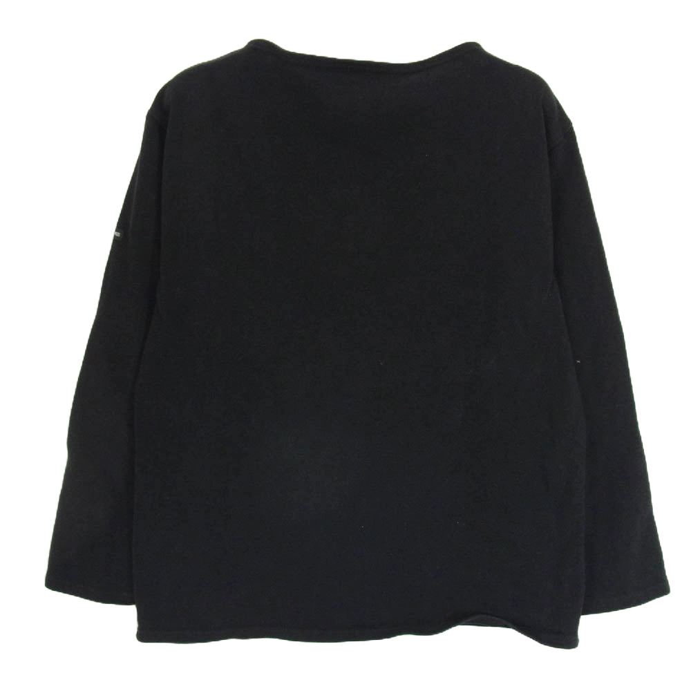 SAINT JAMES セントジェームス 袖ロゴ 長袖 バスクシャツ ブラック系 M【中古】