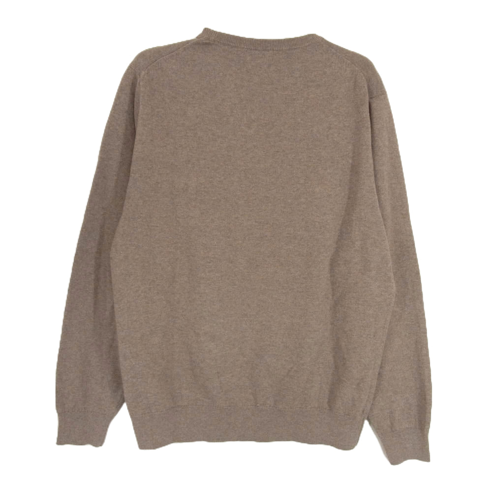 ジム 12G 綿 カシミヤ 天竺 クルーネック ニット セーター ブラウン系 M【中古】