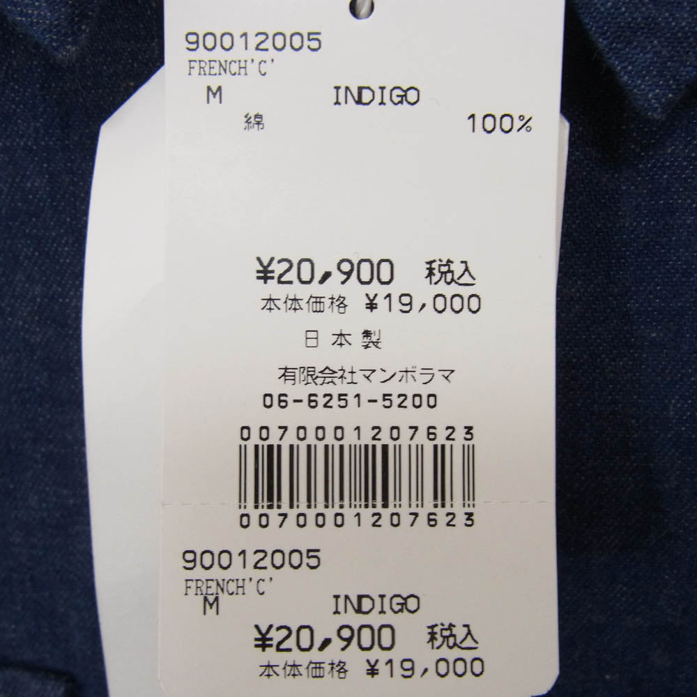 ネセサリーオアアンネセサリー 90012005 FRENCH C 長袖 デニム シャツ インディゴブルー系 M【極上美品】【中古】