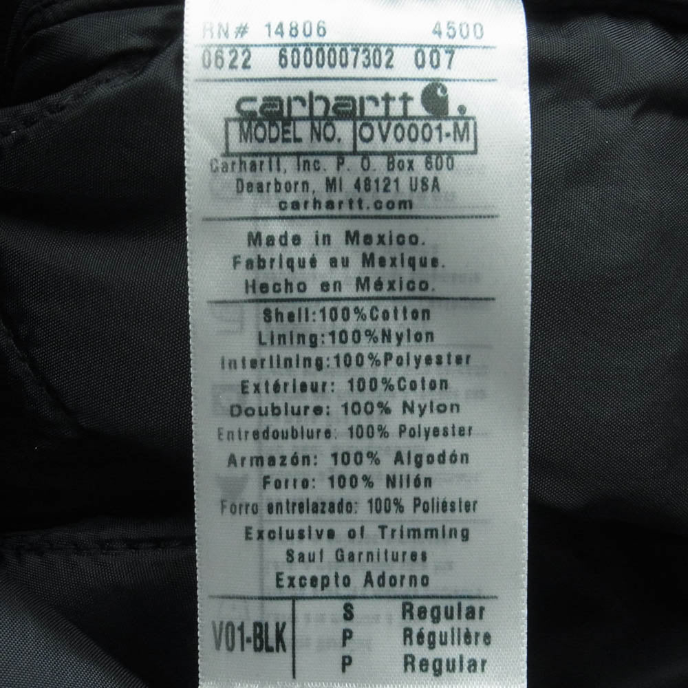 Carhartt カーハート 0V0001-M DUCK VEST ダック ベスト コットン ナイロン ポリエステル メキシコ製 ブラック系 S【中古】