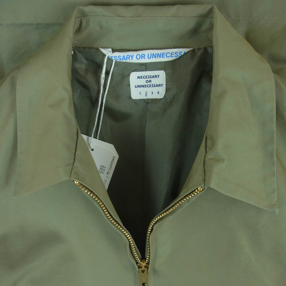 ネセサリーオアアンネセサリー 90012007 SMOOTH A 金ジップ ショート ブルゾン ジャケット オリーブ系 M 2【極上美品】【中古】