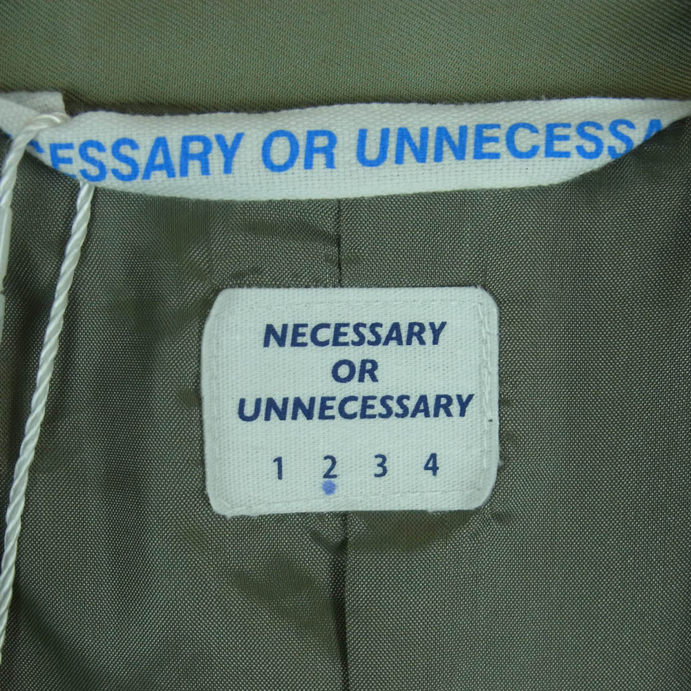 ネセサリーオアアンネセサリー 90012007 SMOOTH A 金ジップ ショート ブルゾン ジャケット オリーブ系 M 2【極上美品】【中古】