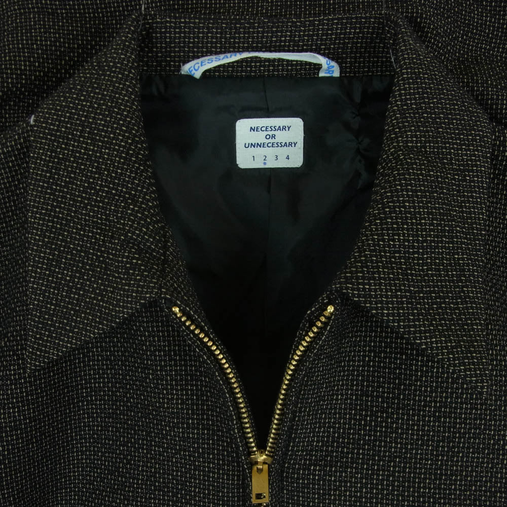 ネセサリーオアアンネセサリー SMOOTH'B 金ジップ ショート ブルゾン ジャケット ダークブラウン系 2【中古】