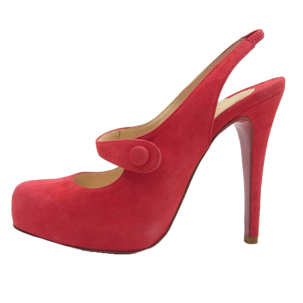 Christian Louboutin クリスチャンルブタン ROLANDE BOUCLE 120 SUEDE スエード ハイヒール パンプス レッド系 35【中古】
