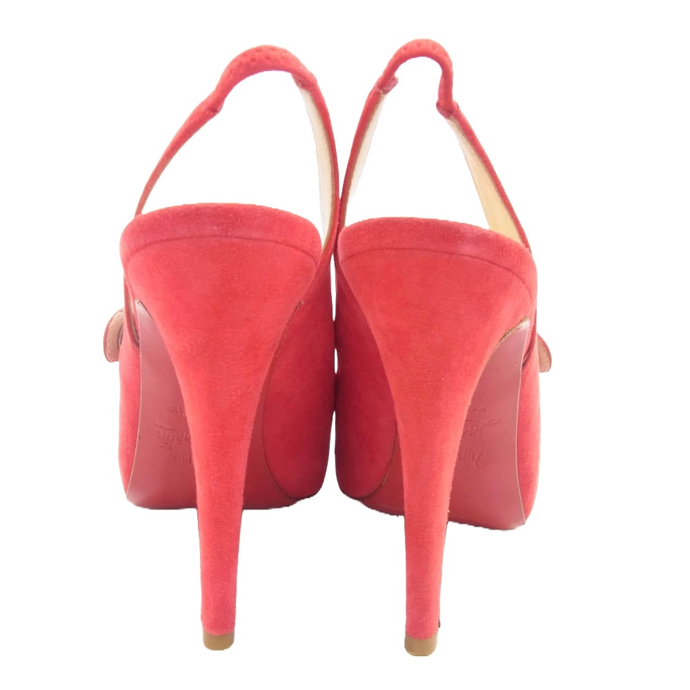 Christian Louboutin クリスチャンルブタン ROLANDE BOUCLE 120 SUEDE スエード ハイヒール パンプス レッド系 35【中古】