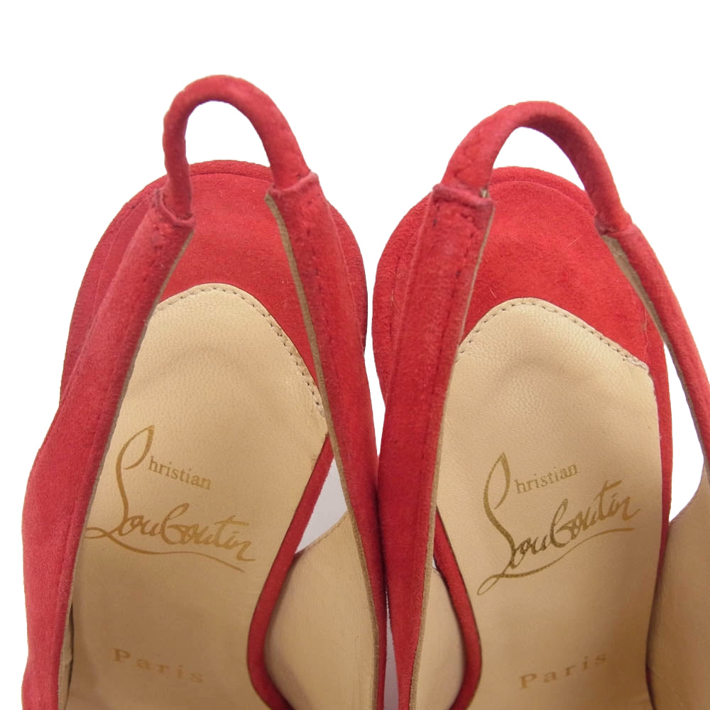 Christian Louboutin クリスチャンルブタン ROLANDE BOUCLE 120 SUEDE スエード ハイヒール パンプス レッド系 35【中古】