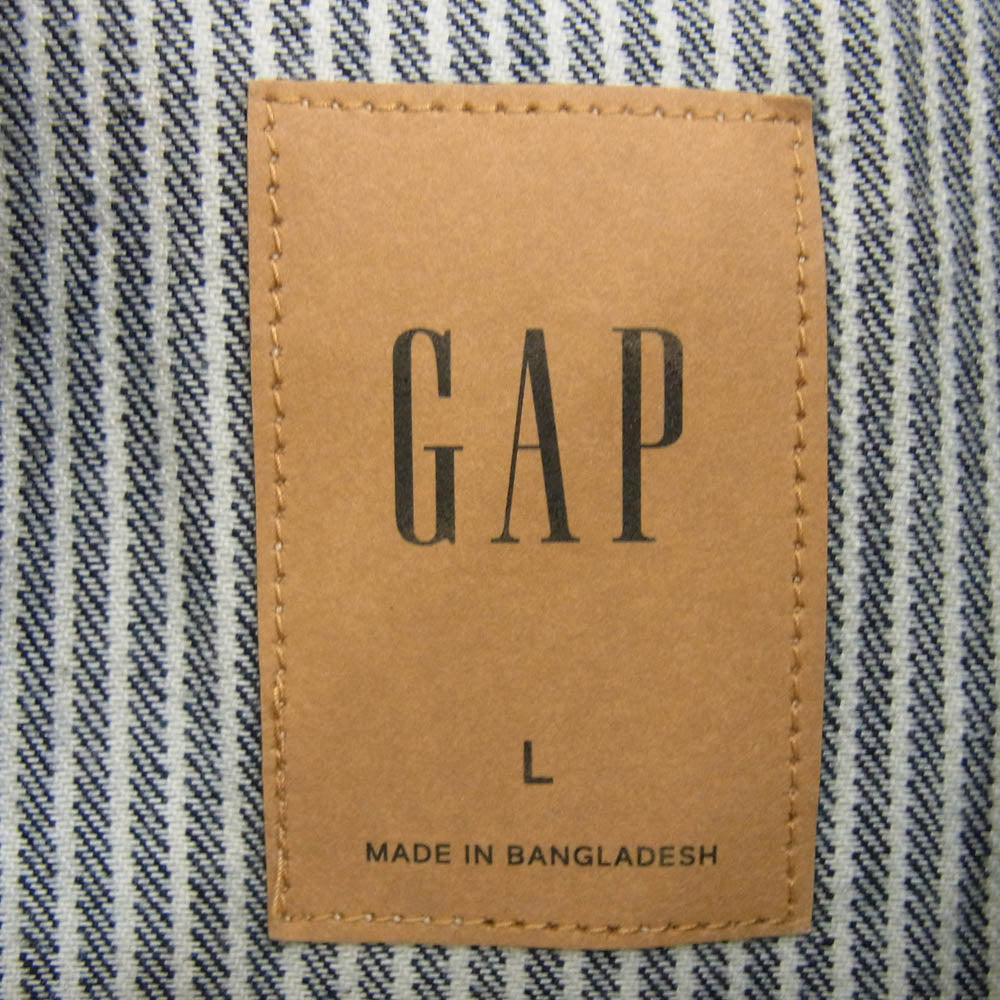 GAP ギャップ 24FW 505680-00 ヒッコリー 襟コーデュロイ レイルロード デニム チョアジャケット ネイビー系 L【中古】