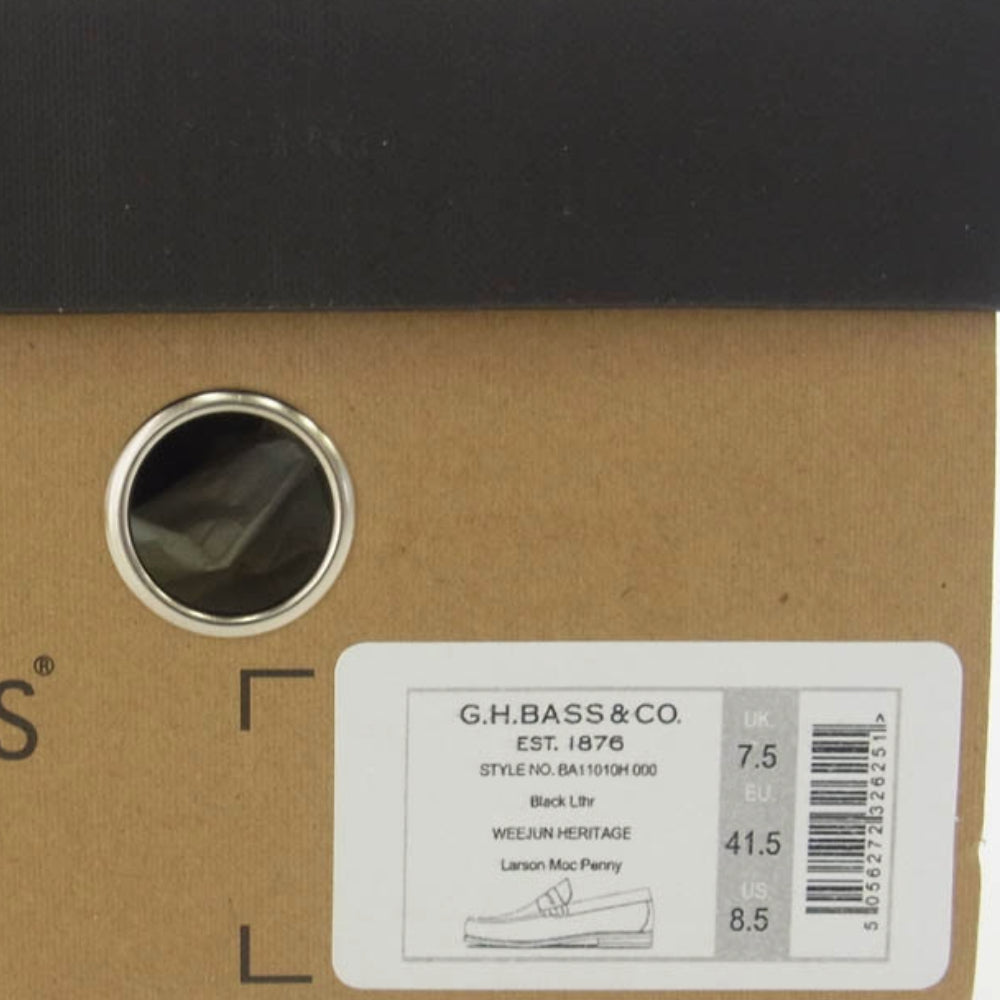 G.H.BASS & COMPANY ジーエイチバス BA11010H 000 LARSON レザー ローファー ブラック系 UK7.5【中古】
